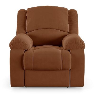 Poltrona Do Papai Reclinável Sala De Cinema Barcelona Touch Massagem Usb Veludo Terracota