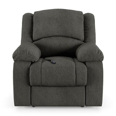 Poltrona Do Papai Reclinável Sala De Cinema Barcelona Controle Elétrico Linho Chumbo