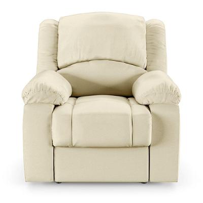 Poltrona Do Papai Descanso Reclinável Sala De Cinema Barcelona Elétrica Massagem Usb Pu Bege