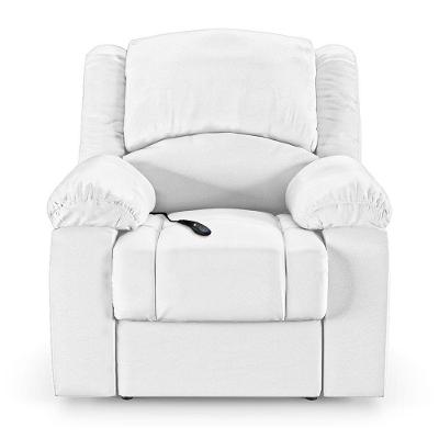Poltrona Do Papai Reclinável Sala De Cinema Barcelona Controle Elétrico Usb Pu Branco