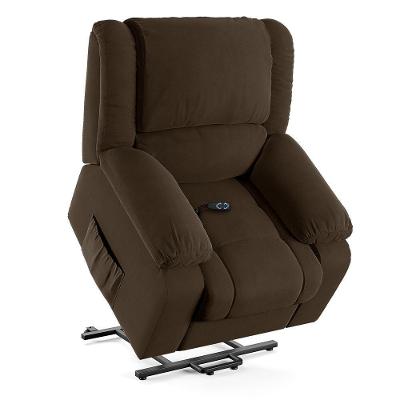 Poltrona Do Papai Reclinável Sala De Cinema Barcelona Elevação Lift Elétrico Veludo Marrom