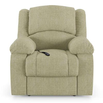 Poltrona Do Papai Reclinável Sala De Cinema Barcelona Controle Elétrico Usb Linho Bege