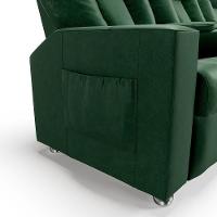 Poltrona Do Papai Reclinável 3 Lugares Sala De Cinema Arsenal Manual Pu Verde - 5