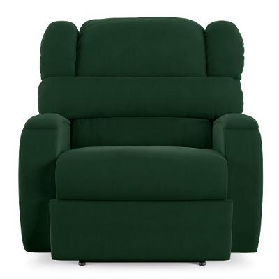 Poltrona Do Papai Sala De Cinema Reclinável Manchester Elétrica Massagem Usb Veludo Verde Esmeralda