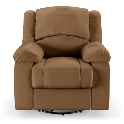 Poltrona Do Papai Reclinável Sala De Cinema Barcelona Glider Manual Giratória Massagem Usb Pu Caramelo