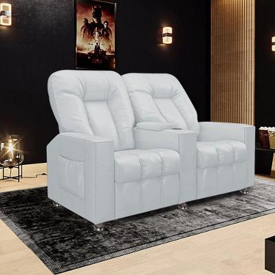 Poltrona Reclinável 2 Lugares Para Sala De Cinema Arsenal Pu Branco