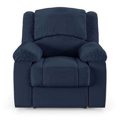 Poltrona Do Papai Reclinável Sala De Cinema Barcelona Elétrica Usb Pu Azul