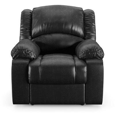 Poltrona Do Papai Reclinável Sala De Cinema Barcelona Elétrica Pu Preto Brilho