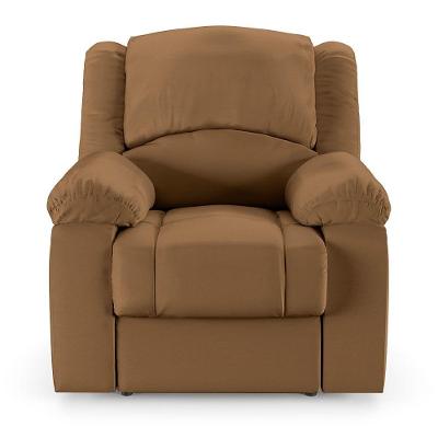 Poltrona Do Papai Reclinável Sala De Cinema Barcelona Touch Massagem Usb Pu Caramelo