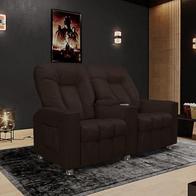 Poltrona Reclinável 2 Lugares Para Sala De Cinema Arsenal Pu Marrom
