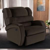 Poltrona Do Papai Sala De Cinema Reclinável Manchester Glider Manual Giratória Pu Marrom - 7