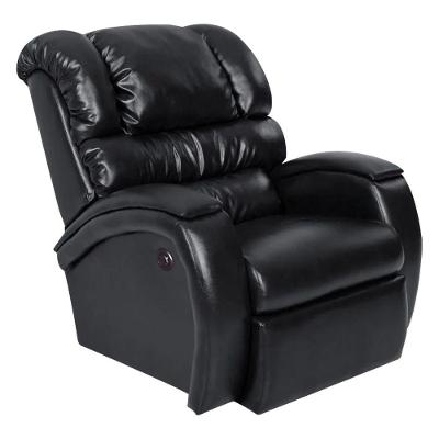 Poltrona Do Papai Reclinável Zero Wall Com Botão Manchester Pu Sintético Preto Brilho