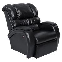 Poltrona Do Papai Reclinável Zero Wall Com Botão Manchester Pu Sintético Preto Brilho - 1