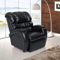 Poltrona Do Papai Reclinável Zero Wall Com Botão Manchester Pu Sintético Preto Brilho - 5