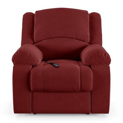 Poltrona Do Papai Reclinável Sala De Cinema Barcelona Controle Elétrico Veludo Vermelho