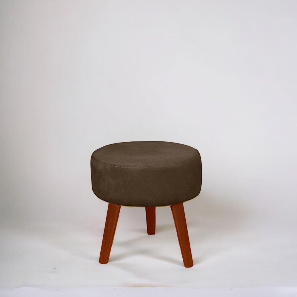 Kit 2 Puff Redondo Decorativo Danny Pés Palito Cor:marrom - 2