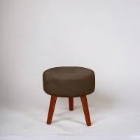 Kit 2 Puff Redondo Decorativo Danny Pés Palito Cor:marrom - 2