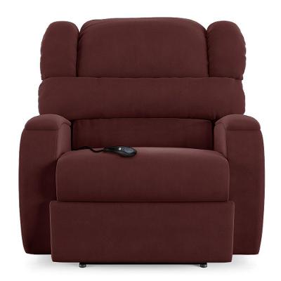 Poltrona Do Papai Sala De Cinema Reclinável Manchester Controle Elétrico Usb Veludo Vinho