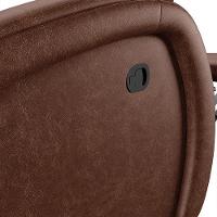 Poltrona Do Papai Sala De Cinema Reclinável Manchester Glider Manual Giratória Pu Marrom Brilho - 6