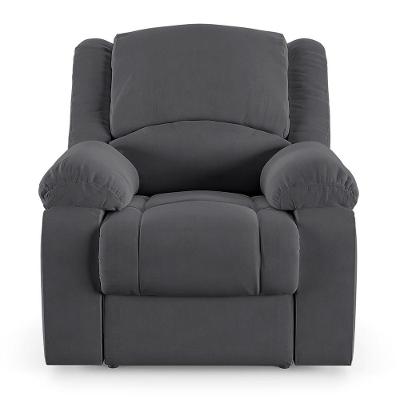 Poltrona Do Papai Reclinável Sala De Cinema Barcelona Touch Usb Veludo Cinza Grafite