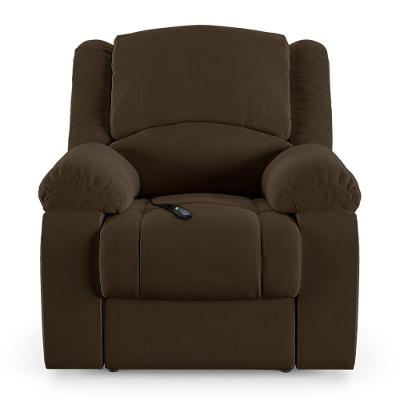 Poltrona Do Papai Reclinável Sala De Cinema Barcelona Controle Elétrico Usb Veludo Marrom