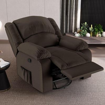 Poltrona Do Papai Reclinável Sala De Cinema Barcelona Glider Manual Giratória Usb Pu Marrom