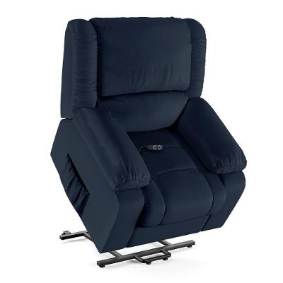 Poltrona Do Papai Reclinável Sala De Cinema Barcelona Elevação Lift Elétrico Pu Azul