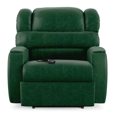 Poltrona Do Papai Sala De Cinema Reclinável Manchester Controle Elétrico Usb Pu Verde Musgo