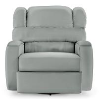 Poltrona Do Papai Sala De Cinema Reclinável Manchester Glider Manual Giratória Pu Cinza - 1