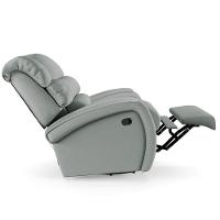 Poltrona Do Papai Sala De Cinema Reclinável Manchester Glider Manual Giratória Pu Cinza - 2