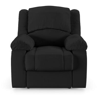 Poltrona Do Papai Reclinável Sala De Cinema Barcelona Touch Massagem Usb Pu Preto