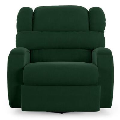 Poltrona Do Papai Sala De Cinema Reclinável Manchester Glider Manual Giratória Verde Esmeralda