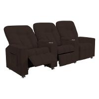 Poltrona Reclinável 3 Lugares Para Sala De Cinema Arsenal Veludo Marrom - 7