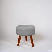 Kit 2 Puff Redondo Decorativo Danny Pés Palito Cor:cinza Claro - 2