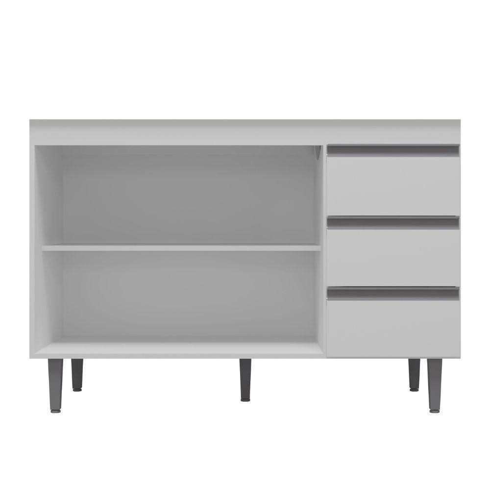 Balcão Para Pia Andréia 120 Cm 2 Portas Branco Ajl - 3