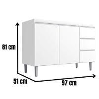 Balcão Para Pia Andréia 100 Cm 2 Portas Branco Ajl