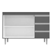 Balcão Para Pia Andréia 100 Cm 2 Portas Cinza Ajl - 3