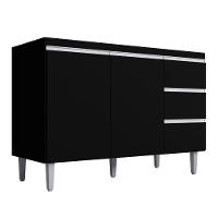 Balcão Para Pia Andréia 120 Cm 2 Portas Preto Ajl - 1