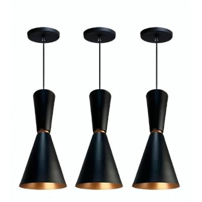 Kit 3 Luminaria Cone Moderno Preto Preto
