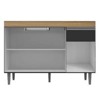 Balcão Para Pia Tatiane 120 Cm Amendoa Preto Ajl - 3