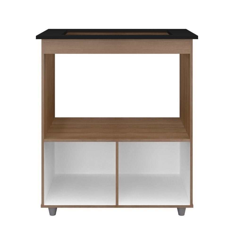 Balcão Para Cooktop Elisa 5 Bocas 2 Portas Moblis Cor:savana Preto - 3