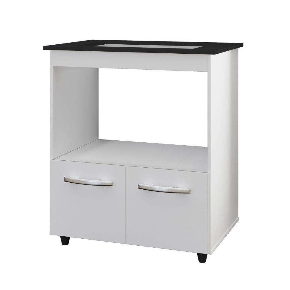 Balcão Para Cooktop Elisa 5 Bocas 2 Portas Moblis Cor:branco - 1