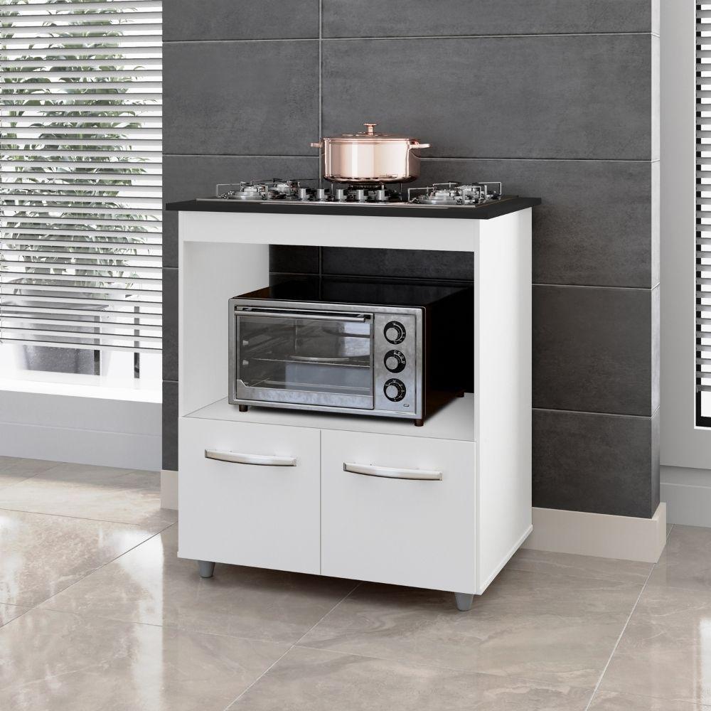 Balcão Para Cooktop Elisa 5 Bocas 2 Portas Moblis Cor:branco - 2