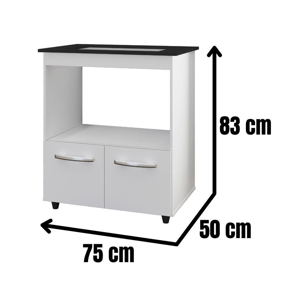 Balcão Para Cooktop Elisa 5 Bocas 2 Portas Moblis Cor:branco - 4