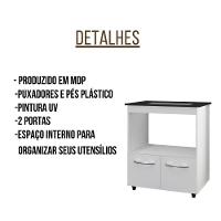 Balcão Para Cooktop Elisa 5 Bocas 2 Portas Moblis Cor:branco - 6