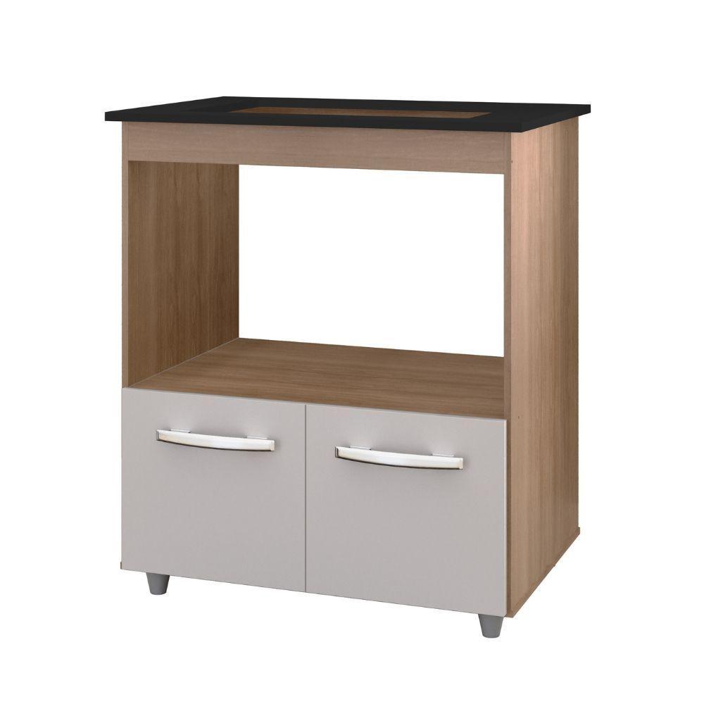 Balcão Para Cooktop Elisa 5 Bocas 2 Portas Moblis Cor:savana Off White - 1