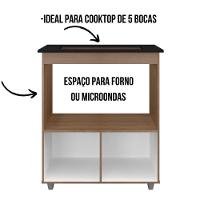 Balcão Para Cooktop Elisa 5 Bocas 2 Portas Moblis Cor:savana Off White - 5