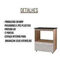 Balcão Para Cooktop Elisa 5 Bocas 2 Portas Moblis Cor:savana Off White - 6