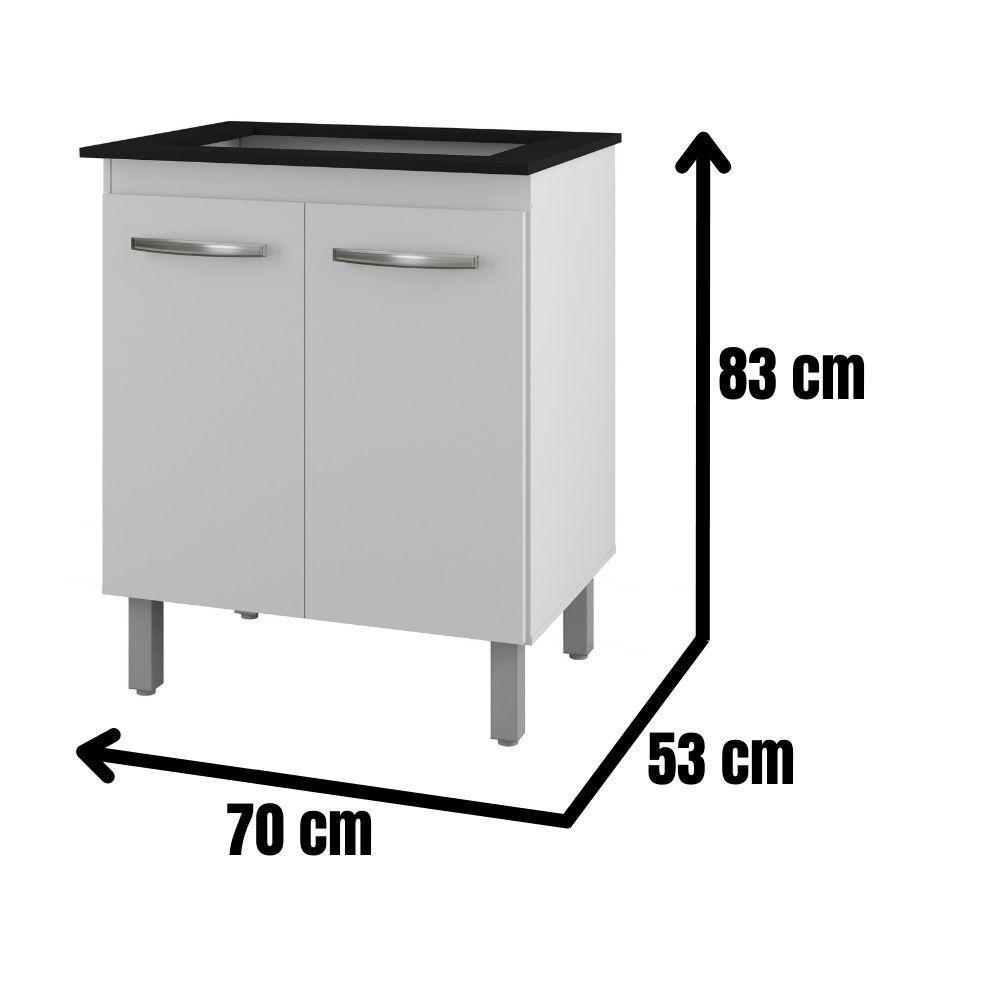 Balcão Para Cooktop Jade 5 Bocas 2 Portas Moblis Cor:branco - 3