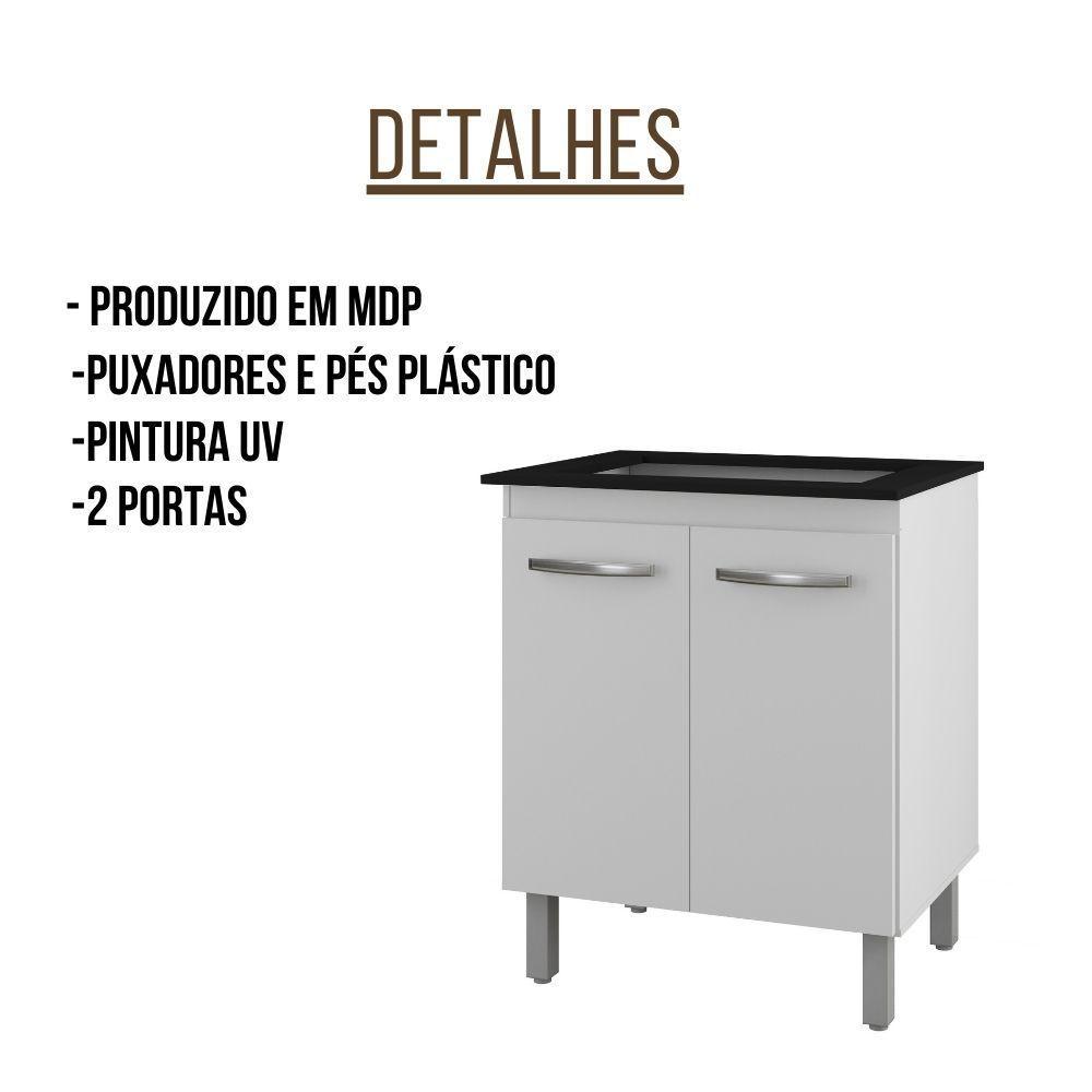 Balcão Para Cooktop Jade 5 Bocas 2 Portas Moblis Cor:branco - 5